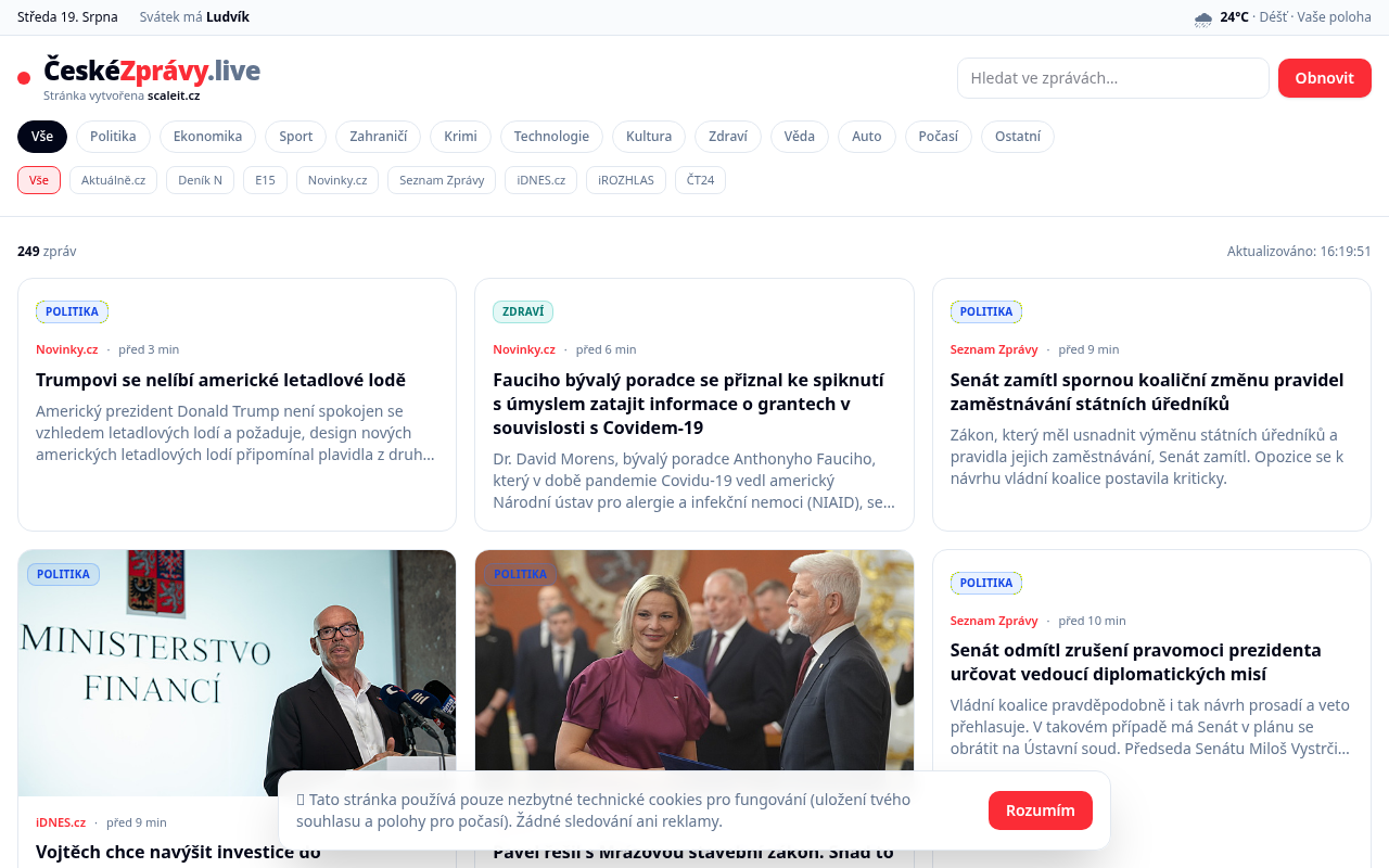 Náhled webu ceskezpravy.live